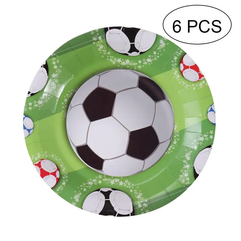 6pcs 7 Inch / 9 Inch Soccer Party Supplies Sports Themed Paper Plates Disposable Cake Dessert