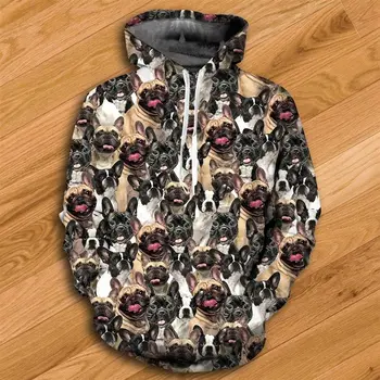 

Raisevern Fashion French Bulldog Print 3D Hoodies Hipster Funny Animal Hoody Unisex Sweatshirts Pullovers Plus Size Dropship