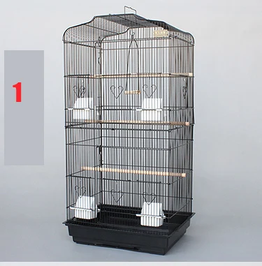 set 1 Foldable Metal Parrot Villa Bird Cage Thrush Starling Parrot Cage Three-story Heightened Bird Building Upgraded Version 46*36*93 - Цвет: set 1