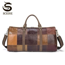 Мужские дорожные деловые винтажные из натуральной кожи Большие вещевые сумки путешествий