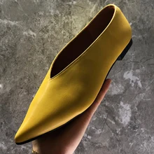 Г.; модная обувь с закрытым носком; женская обувь на плоской подошве с острым носком; Женская офисная обувь без застежки на плоской подошве