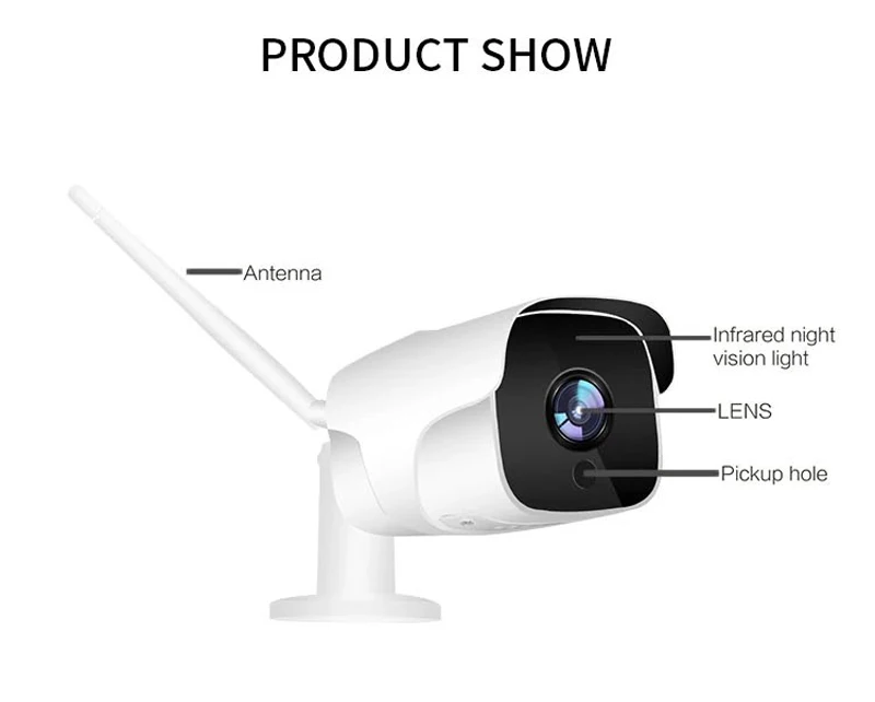 Наружная ip-камера 2.0MP IP66 Водонепроницаемая Wifi камера видеонаблюдения Sytem быстрая сигнализация Push двухстороннее аудио Удаленный просмотр