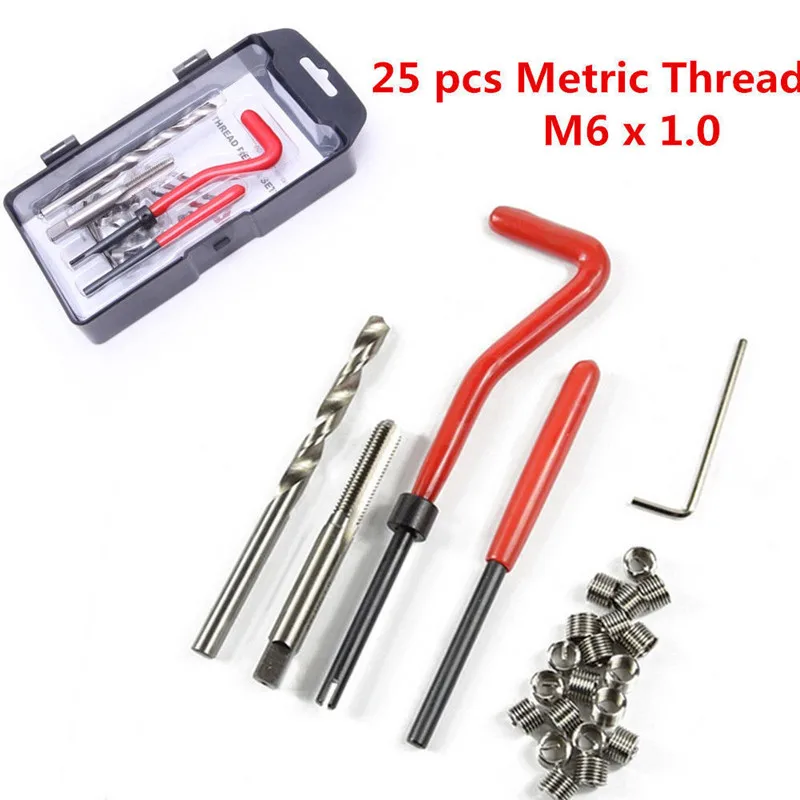 Buy 25Pcs Metric Thread Repair Tool Insert Kit M6 x1.0