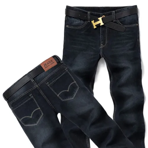 Размера плюс мужские джинсы тонкие прямые свободные весенние и летние Мужская одежда размера плюс длинные брюки размер 28-52 - Цвет: model 1