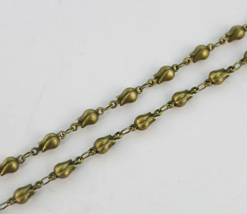 

FREE SHIPPING 1 Meter of Antiqued bronze rose link handmade chain #22905