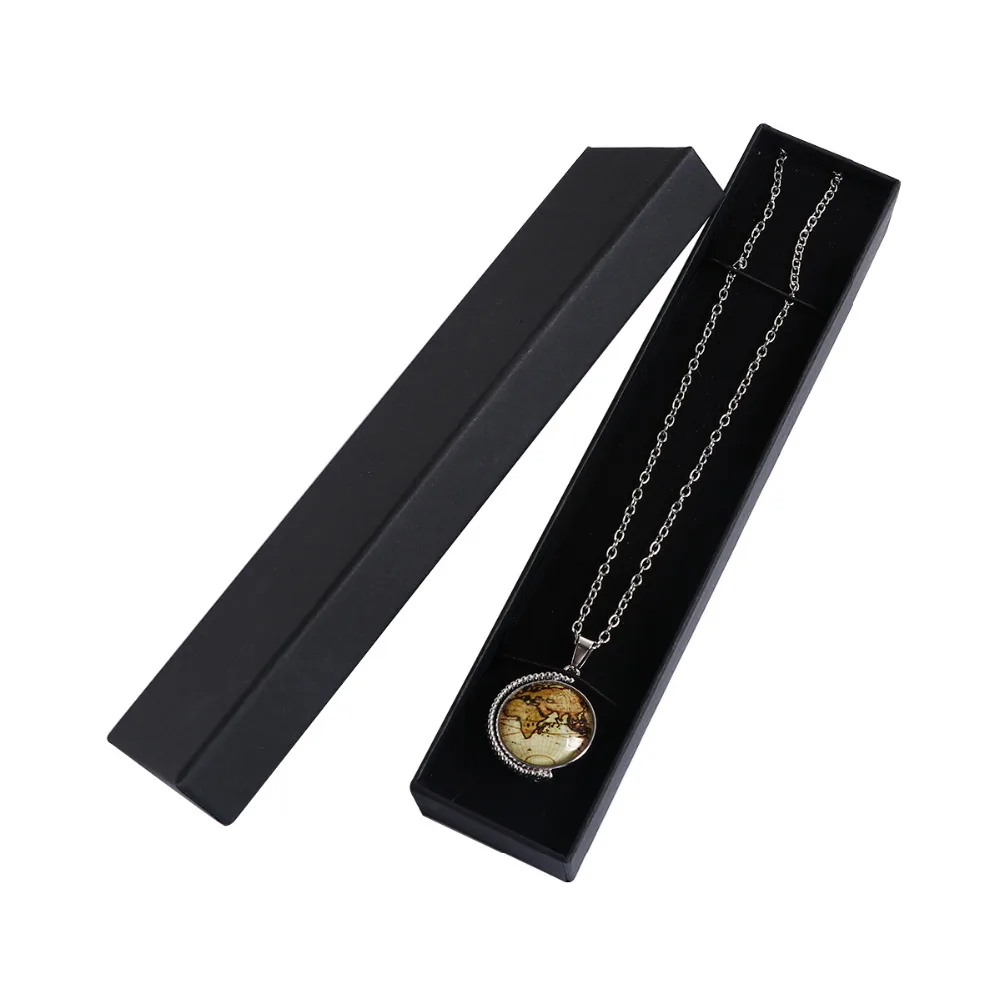 DoreenBeads крафт Бумага и Sponge ювелирные изделия подарочные коробки для ожерелья рамка для фотографий прямоульной формы черного цвета,, классические 23 см(") x 5,1 см(2 дюйма), 4 предмета в комплекте