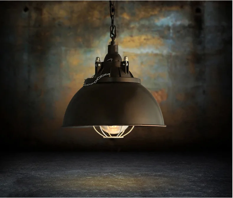 loft industrial retro lamp single head black iron pot pendant light bar restaurant coffee hanging | Лампы и освещение