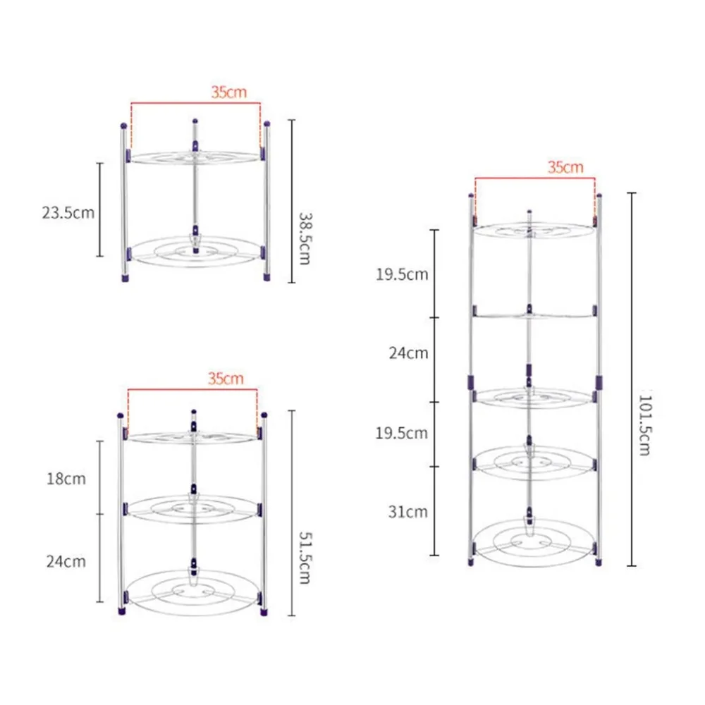 2/3 слойная многофункциональная Бытовая кухонная Подставка для хранения, прочная металлическая полка для кастрюль из нержавеющей стали