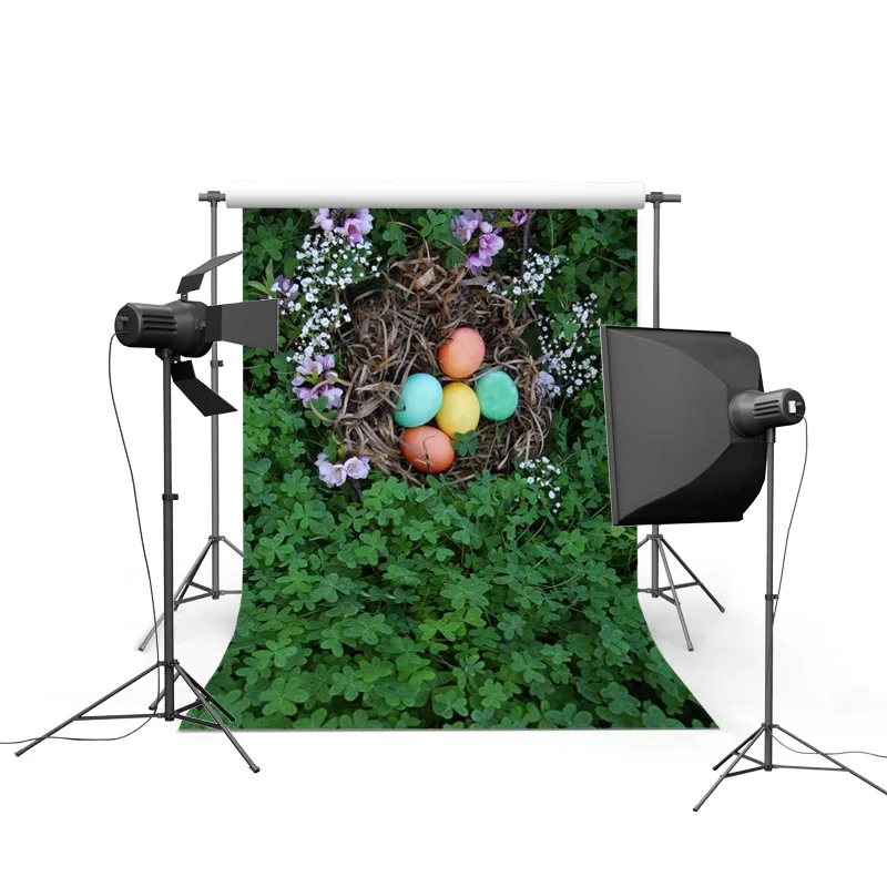 3x5ft пасхальные фоны для фотосъемки новорожденных весенние травы яйца цветок