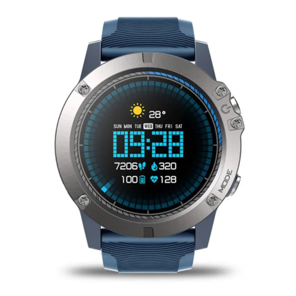 

VIBE3 PRO Men Round Dial Smart Watch Military Style Fitness sports Tracker Pedometer Health Smart Wristband