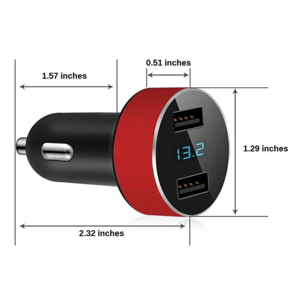 3.1A двойной зарядное устройство USB с светодиодный дисплей быстрое автомобильное зарядное устройство адаптер для универсального мобильного телефона