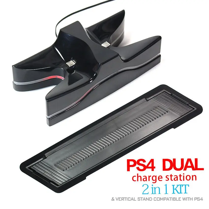 Игровых аксессуаров с подставк для зарядки контроллера/Колыбель для sony Playstation PS4 контроллеры+ PS4 консоль вертикальный колыбели/воротник-стойка