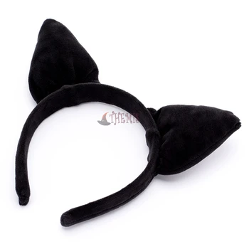 

Athemis Anime cute Black velveteen cat ears Headband custom made High Quality