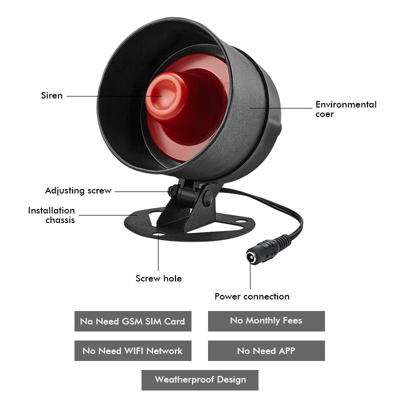 KERUI WIFI Security Alarm System Wireless Tuya Smart Home Outdoor Siren Horn Window Door Sensors Motion Detector Security System Security Alarm Smart Siren Alarm Wireless Alarm Motion Detector