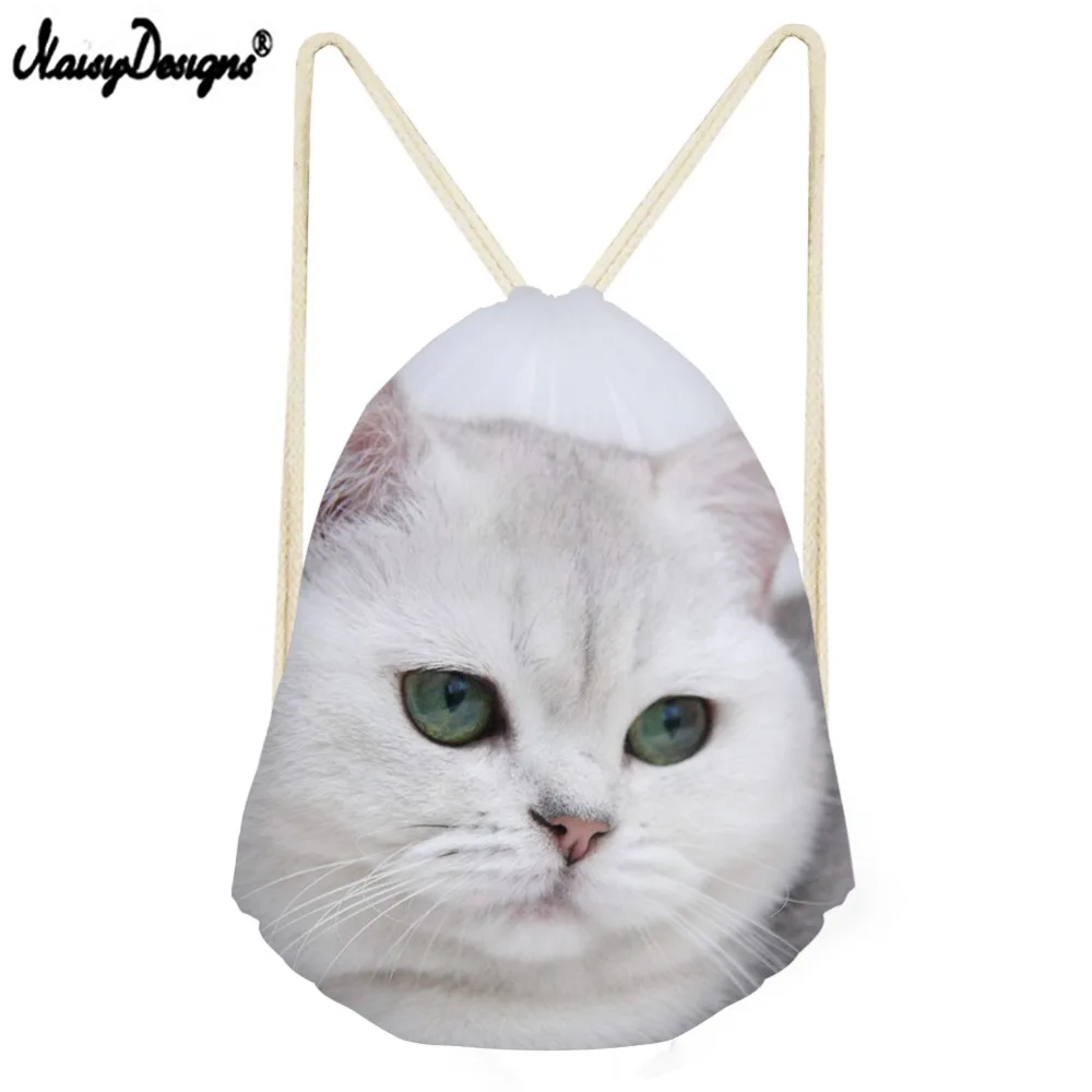 Милый Британский короткий рюкзак с кошкой школьный на шнурке для девочек и