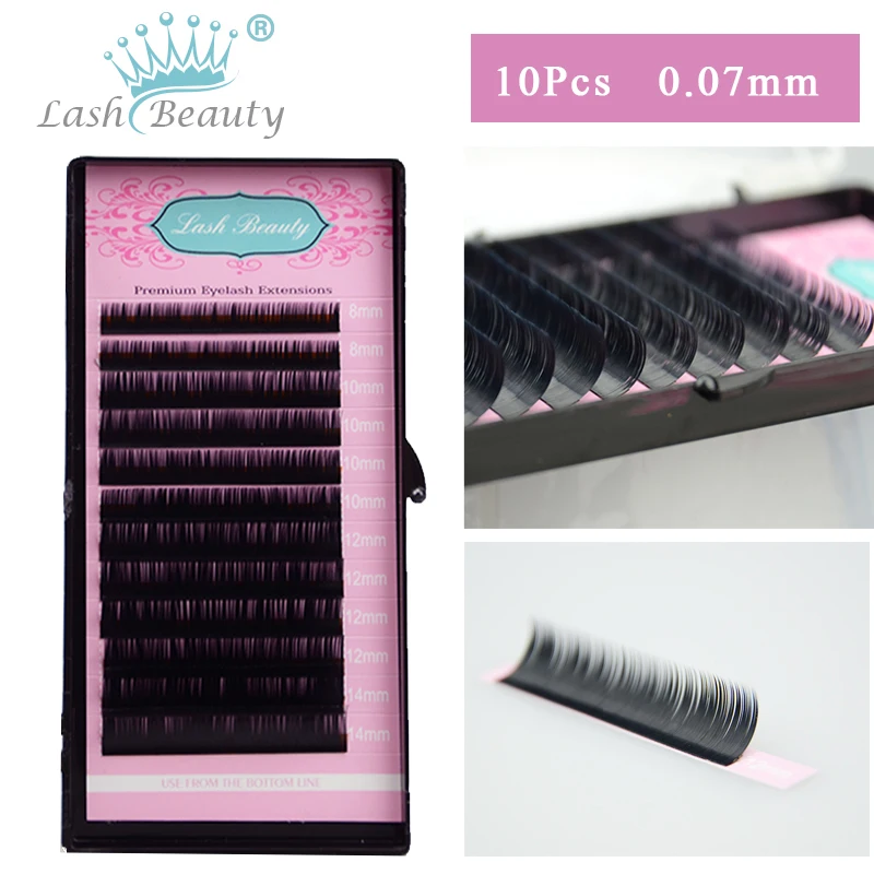 

10 Cases False Mink 0.07 Eyelash Extension De Cils Kit Artificial Fake 3D Volume Lashes Professional Lashbeauty Supplies