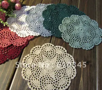 

Free shipping wholesale 100% cotton COLORFUL Doily hand made Crochet cup mat, ,cup pad,coaster 20CMX20CM 12 PCS/LOT CD010