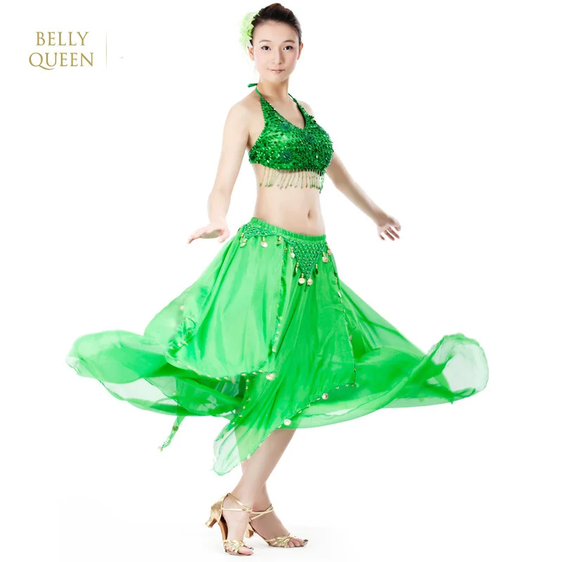 BELLYQUEEN 2 шт./компл. 15 цветов Одежда для восточных танцев живота индийское платье