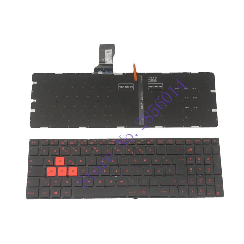 German Laptop Keyboard For ASUS GL502 GR black With ...