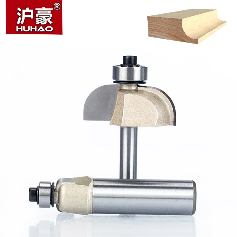 HUHAO 1pc 1/4" 1/2" Shank Cove Bit With Bearing Woodworking Tool 2