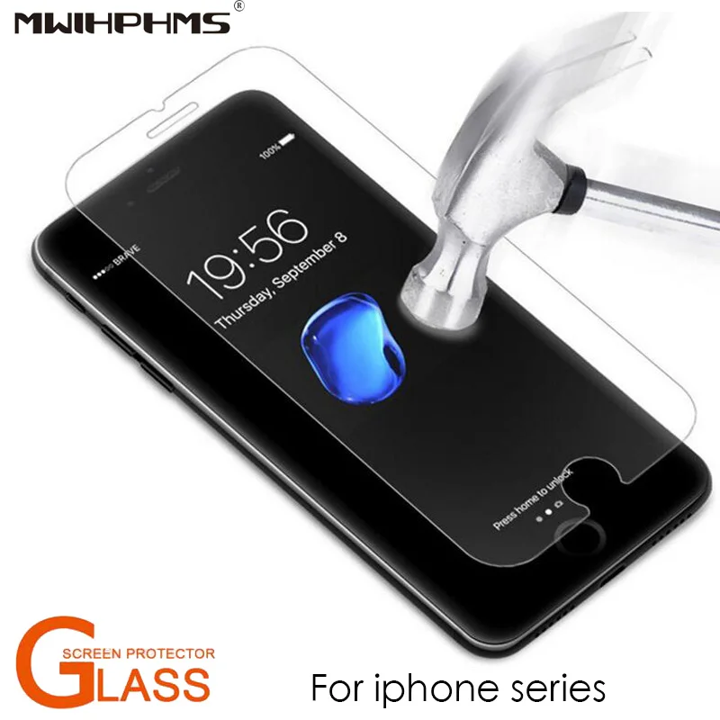 Mwihphms 2PC закаленное стекло для iphonex xs xsmax xr Защитная пленка экрана iphone4 5 6 7 8 plus