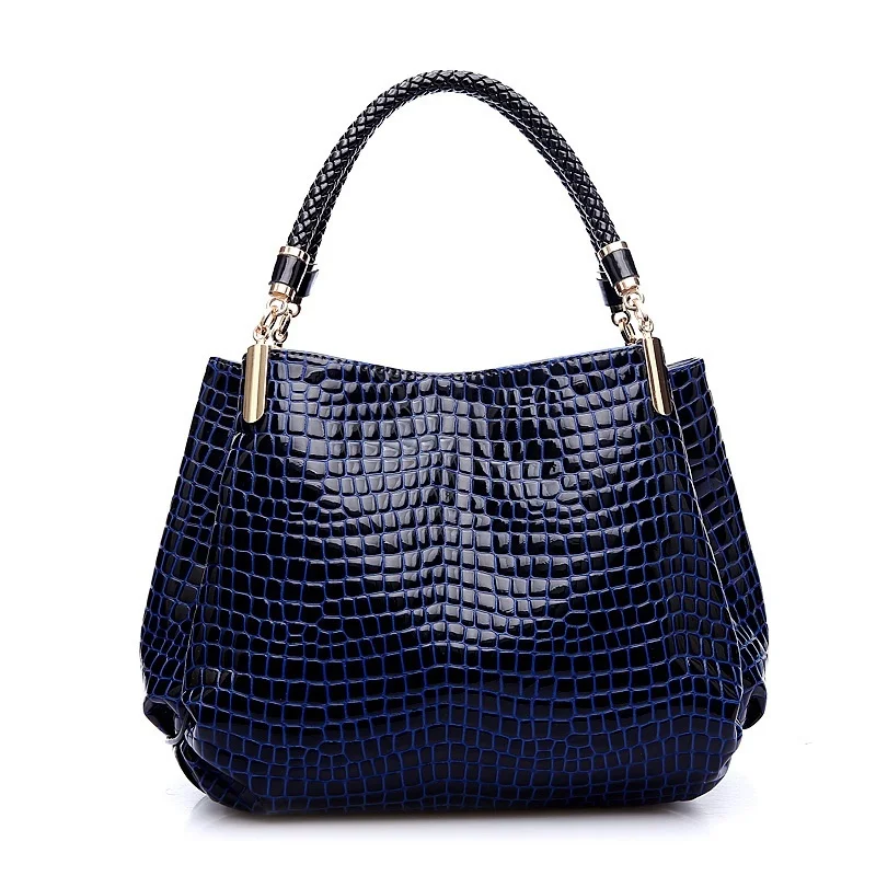 

Fashion Women Crocodile Pattern Leather Shoulder Bag Female Tote Handbag