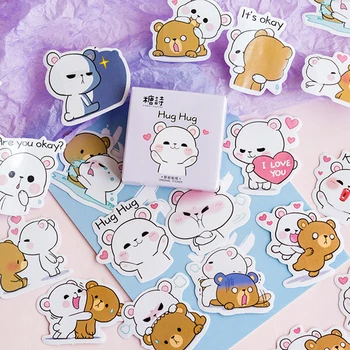 

45Pcs/lot Lovely Hug Bear Decorative Stickers Scrapbooking Stick Label Diary Stationery Album Stickers