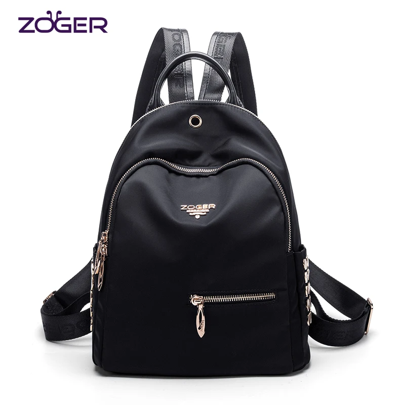 

Zoger new female backpack tide Oxford cloth canvas women's backpack wild large capacity anti-theft lady travel bag