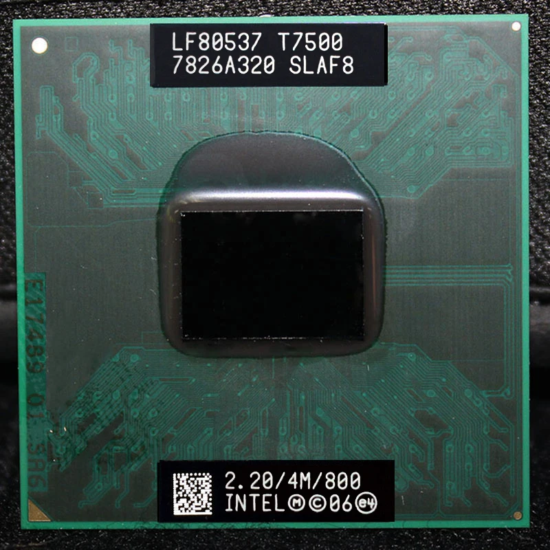 Процессор Intel Core Duo T7500 cpu(4 Мб кэш-памяти, 2,2 ГГц, 800 МГц FSB), двухъядерный процессор ноутбука для 965 наборов микросхем