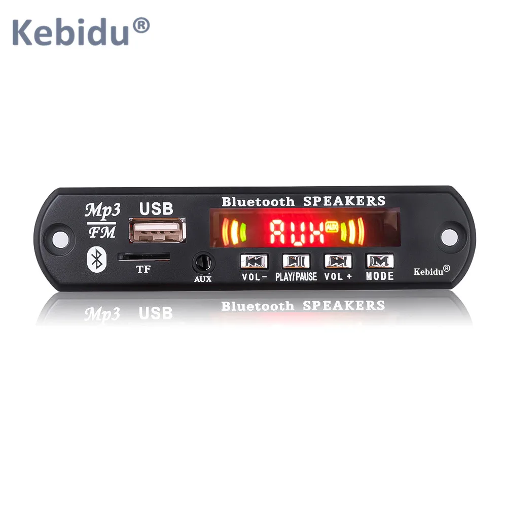 KEBIDU DC 5-12 в Bluetooth 5,0 MP3 WMA FM AUX декодер плата модуль с TF SD картой для автомобиля MP3 динамик запись