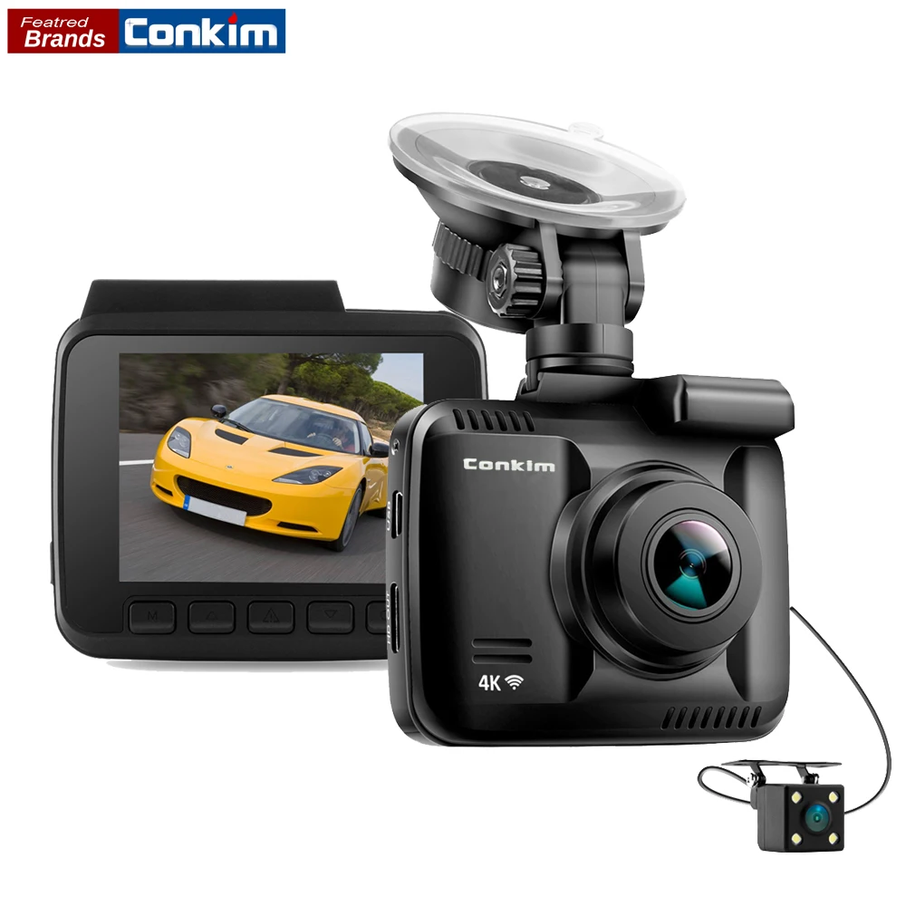 Conkim Novatek Car DVR With Two font b Camera b font Ultra 4K HD DVR Dash