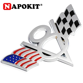 

Sticker for Fiat Bmw Ford Lada Audi Opel Skoda Toyota Kia VW 3D Metal V8 US Flag Moto Car Sticker Logo Emblem Badge Car Styling