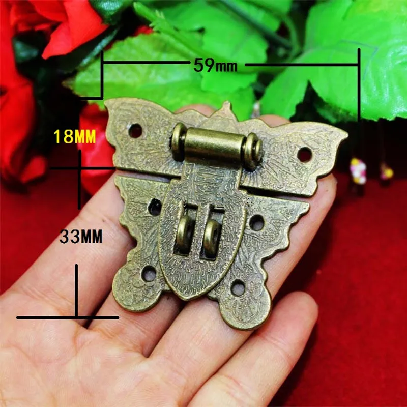 

4Pcs 59*51mm,Butterfly Buckle Hasp Hasp Wooden Wine Box With Lock Buckle Antique Padlock Hardware,Zinc Alloy