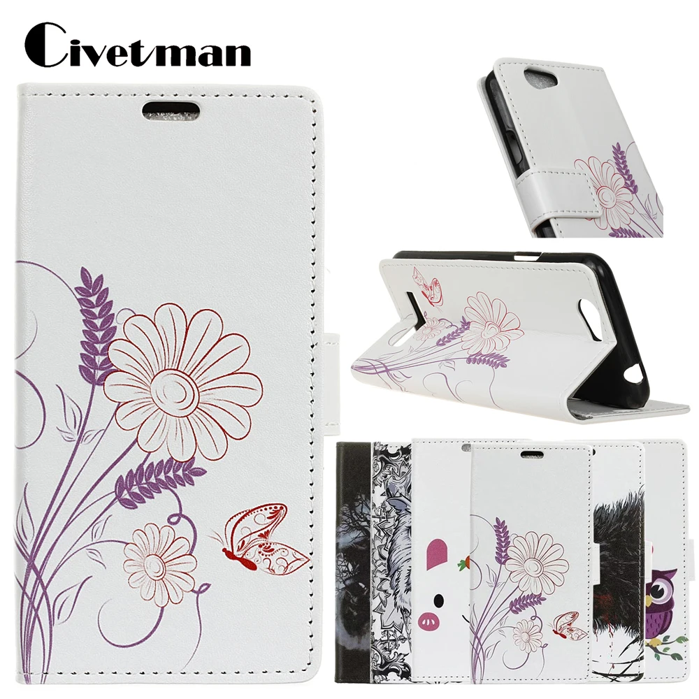 

Covers s For Wileyfox Spark X 5.5" SparkX Phone Case Flip PU Leather TPU Shell Book Style Cartoon Animal Wolf Holster Bag Wallet