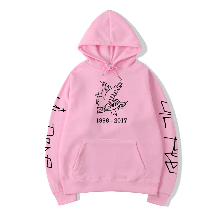 Толстовки с капюшоном Cry Baby Lil, Женский Повседневный пуловер, Harajuku, модный свитер в стиле хип-хоп, Мужская толстовка в стиле Харадзюку, R.I.P RAPPER - Цвет: pink