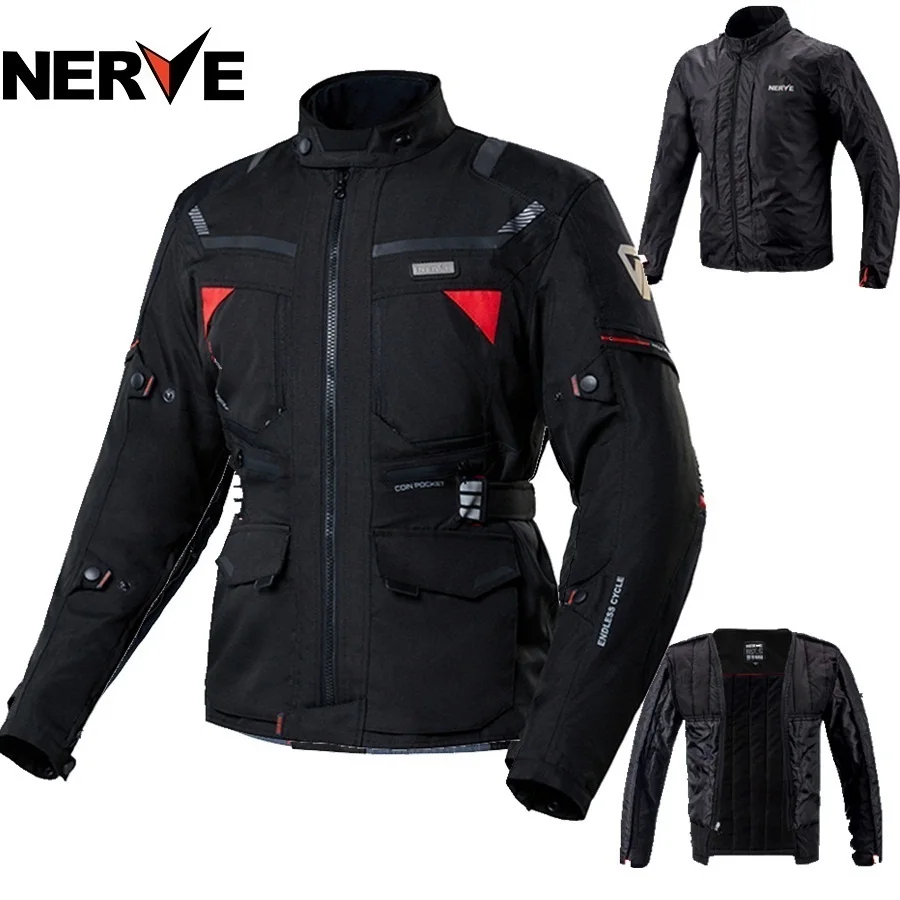 1 шт., мужской водонепроницаемый теплый светоотражающий, для мотокросса, ATV, гоночная защитная одежда, любую погоду, мотоциклетная куртка - Цвет: red