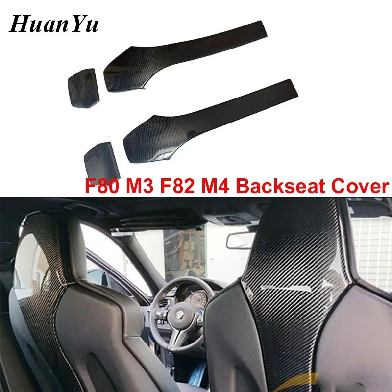 Add-on Type Backseat Trim for BMW F80 M3 F82 M4 4pcs/set Carbon Fiber Seat Back Cover Shells Interior Chair Back Patch Trims