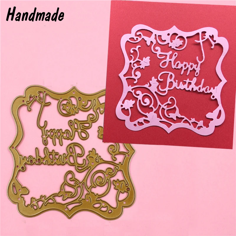 Metal Steel Happy Birthday Frame Template Cutting Dies