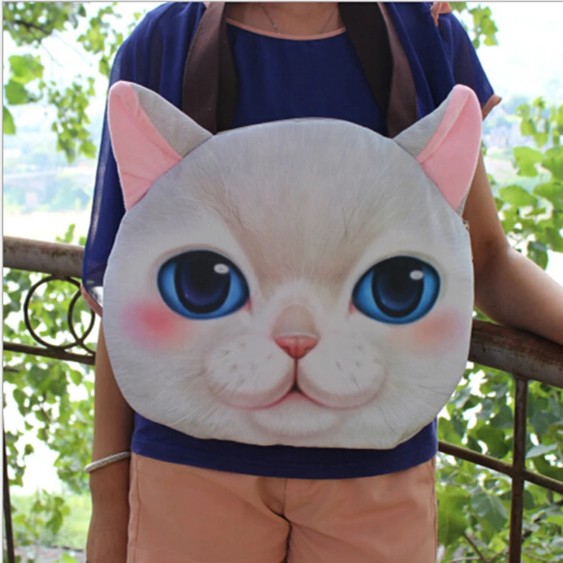 Новый 5 Цветов макияж организатор сумка Женщины Повседневная сумка кот Лицо Кошелек Милый Молния Плеча Сумочку Tote Shopper Мешок Школы