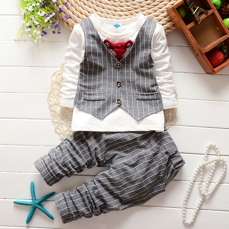 YATFIML summer Formal Children's clothes for boys Lattice baby boys suit kids blazers boy suit for weddings prom 9M-3T