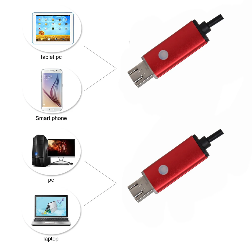 Usb эндоскопическая камера HD 2 м кабель IP67 водонепроницаемая 7 мм Micro Android OTG PC