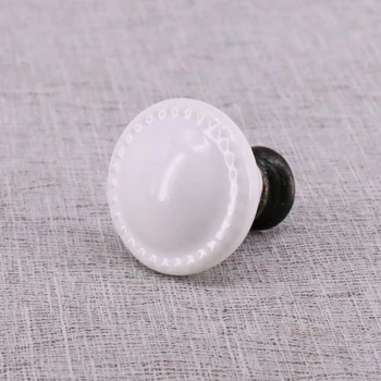 

10Pcs Dresser Knobs Cute Drawer Puls for Kids' Room Ceramic Door Cabinet Handles - White