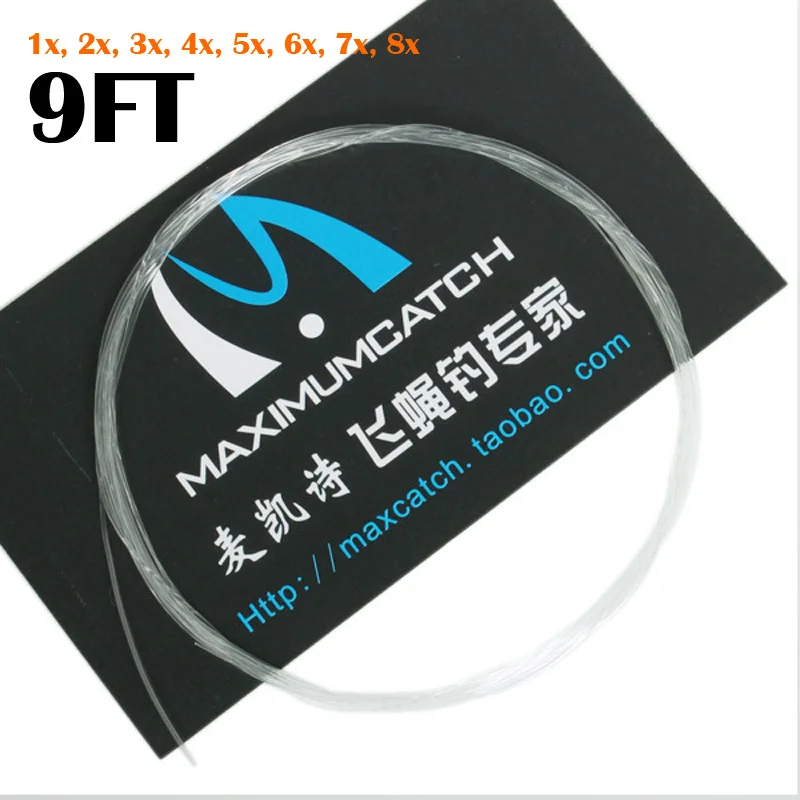 

1 Piece 9FT Tapered Fly Fishing Line Tapered Leader 1X 2X 3X 4X 5X 6X 7X 8X Fishing Line Rope Tackle Box
