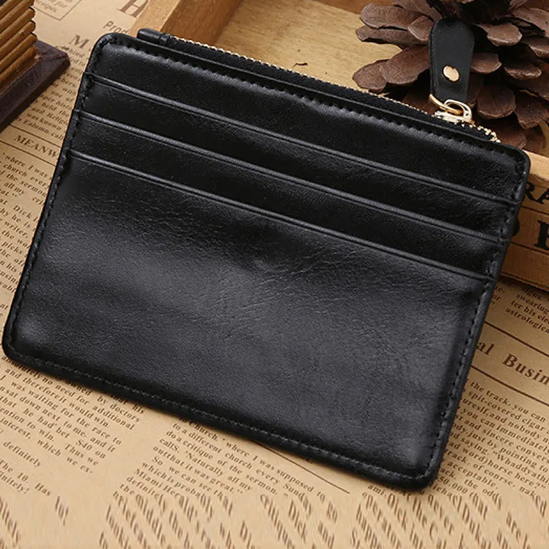 

Newly Simple Fashion Men Short Coin Purse Solid Color PU Leather Thin Card Holder Zipped Money Clip Man Clutch Bag Wallet DOD886