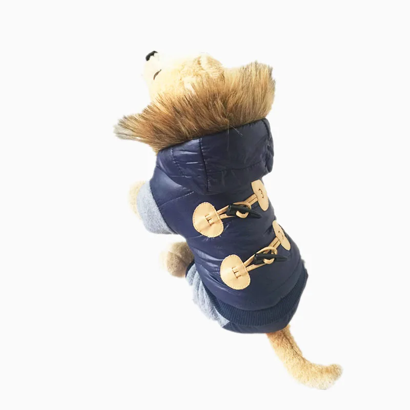 Promo  New Thickening Warm Jacket Winter Dog Clothes Pet Coat Clothing Hooded Jumpsuit Warm Clothes For Do