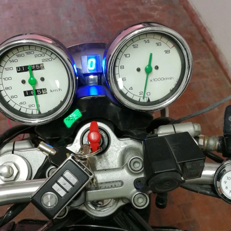 Alconstar-3 цвета цифровой светодиодный индикатор переключения передач для мотоцикла, светильник с нейтральным рычагом переключения передач, Аксессуары для мотоцикла