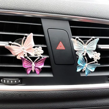 

Elegant Car Accessories Interior Girls Butterfly Air Vent Clip Car Smell Flavoring For Auto Car Air freshener In Car Decoration