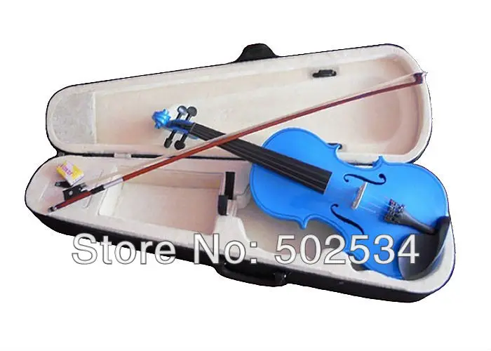 

4/4 Blue solid wood violin,Student Acoustic Teal Blue Violin Size 1/4 Maple Spruce with Carrying Case Bow Rosin