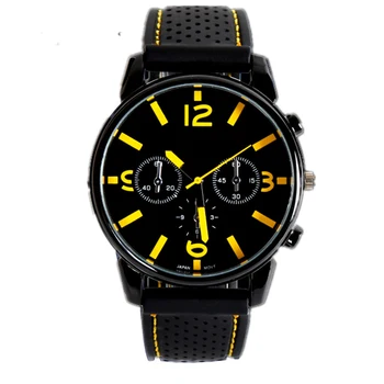 

Accurate Fashion Cool Men Watch Silicone Strap Analog Exercise Gift Adult Big Dial Quartz Casual Sports Style