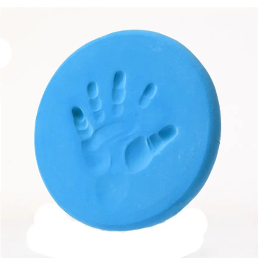 Детская воздушная сушка мягкая глина отпечаток руки отпечаток пальца руки и ноги отпечаток грязи дропшиппинг 1218 - Цвет: Deep Blue